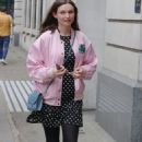 Sophie Ellis Bextor – In a polka dot mini dress and a pink bomber jacket posing at BBC Radio 2 - 454 x 720