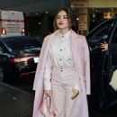 Lucy Hale – In a pink outfit arriving at the CBS Morning Show in New York