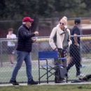 Gwen Stefani – Cheers on her son Apollo at his football game in Los Angeles