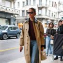 Bruna Marquezine – In Milan during Fashion Week sporting a Bottega Veneta coat and bag - 454 x 681