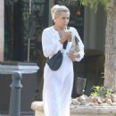 Yolanda Hadid – In white dress while out shopping at the Vitamin Barn in Malibu - 454 x 616