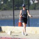 Brittany Snow – On stroll with her dog in Los Angeles - 454 x 455