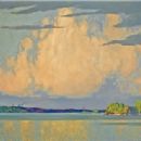 Frank Johnston, Serenity, Lake of the Woods, 1922, Oil on canvas, 102.3 x 128.4 cm, Collection of the Winnipeg Art Gallery