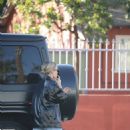 Hilary Duff – In a leather jacket run errand in Studio City