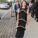 Aly Raisman – In black dress arrives at the Glasshouse in New York - 454 x 510