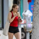 Joey King – In shorts stops by a juice place in Santa Monica - 454 x 681