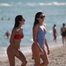 Racquel Natasha in Red Bikini on the beach in Miami - 454 x 657