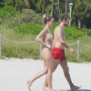 Aferdita Dreshaj in Bikini on the beach in Miami - 454 x 303
