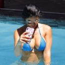 Suelyn Medeiros in Blue Bikini at luxury hotel in Los Angeles - 454 x 634