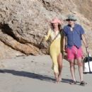 Paulina Porizkova – With boyfriend Jeff Greenstein seen on a Caribbean beach in St Barts - 454 x 307