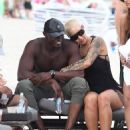 Amber Rose and French Montana on the beach in Miami, Florida - May 14, 2017 - 454 x 623