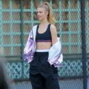 Clare Crawford – On set for a Maybelline commercial in New York - 454 x 681