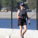 Brittany Snow – On stroll with her dog in Los Angeles - 454 x 565