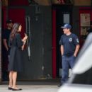 Famke Janssen – Spotted while speaking to her local firemen in New York