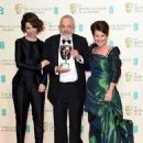 Sally Hawkins, Mike Leigh and Imelda Staunton - The EE British Academy Film Awards (2015) - 454 x 572