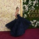 Kate Hudson wore a strapless gown at 82nd Annual Golden Globes Awards in Beverly Hills