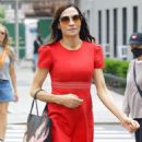 Famke Janssen – In a short red dress out in New York