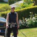 Sarah Silverman – walk with her dog at Griffith Park in Los Angeles