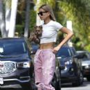 Hailey Baldwin with her new puppy in Hollywood