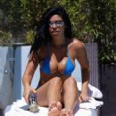 Suelyn Medeiros in Blue Bikini at luxury hotel in Los Angeles - 454 x 523