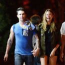 Adam Levine walking hand in hand with new girlfriend model Behati Prinsloo in the SoHo neighborhood of New York City (July 10)