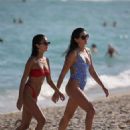 Racquel Natasha in Red Bikini on the beach in Miami - 454 x 634