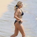 Konstantina Spyropoulou in Black Bikini at the beach in Athens - 454 x 681