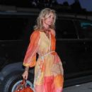 Jennifer Siebel Newsome – Heads out in a orange flowy attire in Santa Monica