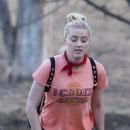 Amber Heard – Out for a hike with a friend
