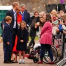 William and Kate bring their children George, eight, and Charlotte, seven, to help spread the Jubilee spirit in Wales as their cousin Lilibet celebrates her first birthday in Windsor with Harry and Meghan - 454 x 303