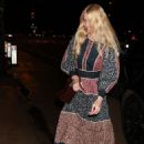 Claudia Schiffer wore a boho-inspired, midi-length blue and red dress at Giorgio Baldi in Santa Monica - 454 x 681