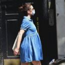 Hilary Rhoda in Dnim Dress – Out a walk in NYC - 454 x 681