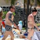 Candice Brown – In a bikini Hits the beach in Cancun - 454 x 560