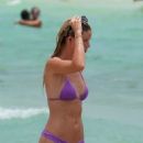 Baskin Champion in Purple Bikini at the beach in Miami - 454 x 811