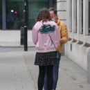 Sophie Ellis Bextor – In a polka dot mini dress and a pink bomber jacket posing at BBC Radio 2 - 454 x 583