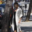 Ashlee Simpson – Leaving a restaurant with her husband Evan Ross in Sherman Oaks
