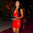 Karruche Tran – In a red dress at Carbone Beach in Miami Beach - 454 x 682
