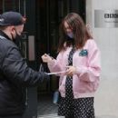 Sophie Ellis Bextor – In a polka dot mini dress and a pink bomber jacket posing at BBC Radio 2 - 454 x 628
