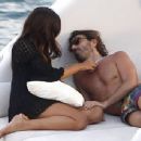 Raica Oliveira and Javier Hidalgo on his yacht in Ibiza