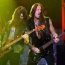Michael Devin and guitarist Reb Beach of Whitesnake perform at The Joint inside the Hard Rock Hotel & Casino as the band tours in support of 
