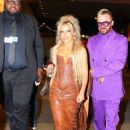 Doja Cat – In a brown leather dress while leaving the 2023 Grammys in Los Angeles