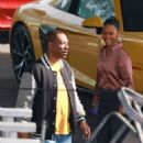 Taylour Paige – With Eddie Murphy joins Taylour Paige on set for Beverly Hills Cop 4 filming in LA - 454 x 681