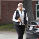 Nicole Murphy &#8211; Seen with her white pooch in Beverly Hills