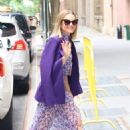 Kristen Bell – Wearing a floral print dress in NY