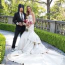 Nikki Sixx & Courtney Sixx pose for portraits during their wedding at Greystone Mansion in Beverly Hills, California — March 15, 2014 - 454 x 568