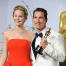 Jennifer Lawrence and Matthew McConaughey - The 86th Annual Academy Awards - Press Room