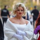 Emily Atack – Dressed as Marilyn Monroe arriving at Keith Lemon’s birthday Party - 454 x 711
