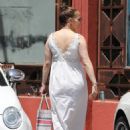 Jennifer Lopez – In white dress seen at vintage store clothes at Jet Rag in Los Angeles