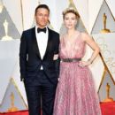 Scarlett Johansson and guest Joe Machota At The 89th Annual Academy Awards - Arrivals (2017)
