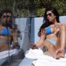 Suelyn Medeiros in Blue Bikini at luxury hotel in Los Angeles - 454 x 290